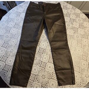 GAP True Skinny Mid Rise Coated Pants Size 31 Dark Brown Stretch